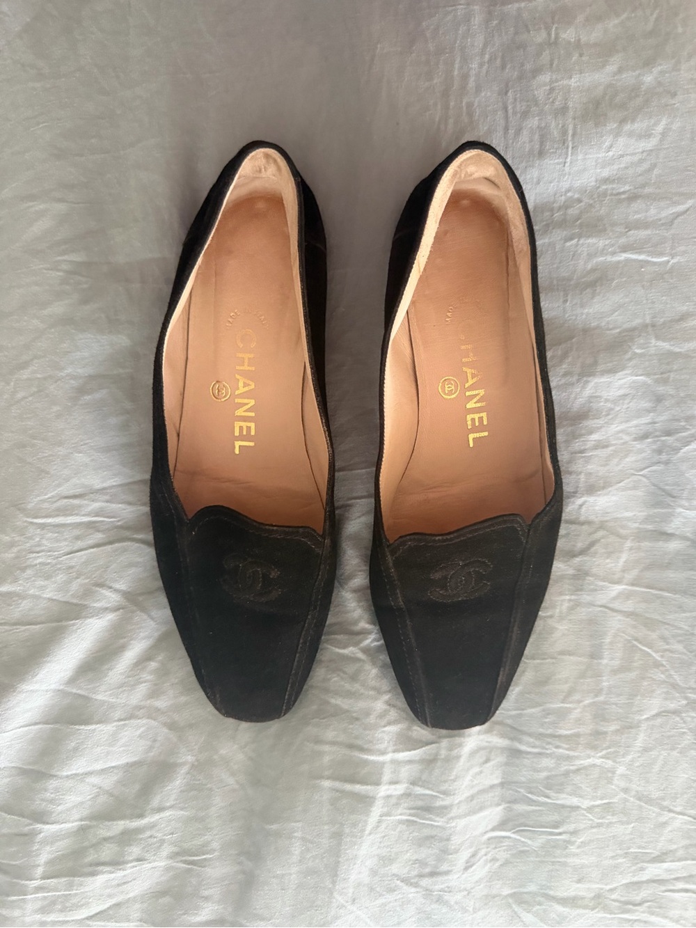 CHANEL Brown Leather Flats Loafers